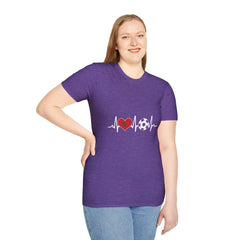 Soccer Heartbeat T-Shirt - Perfect for Sports Lovers, Gift for Soccer Fans,