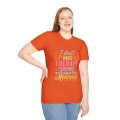 Morocco Therapy T-Shirt, Travel Tee, Unisex Graphic Shirt, Adventure Apparel, Wanderlust Gift, Vacation Reminder