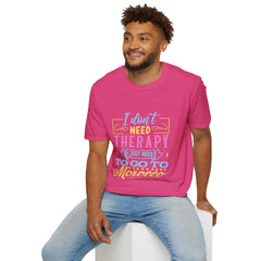 Morocco Therapy T-Shirt, Travel Tee, Unisex Graphic Shirt, Adventure Apparel, Wanderlust Gift, Vacation Reminder