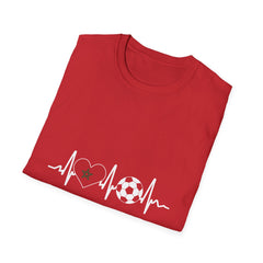 Soccer Heartbeat T-Shirt - Perfect for Sports Lovers, Gift for Soccer Fans,