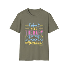Morocco Therapy T-Shirt, Travel Tee, Unisex Graphic Shirt, Adventure Apparel, Wanderlust Gift, Vacation Reminder