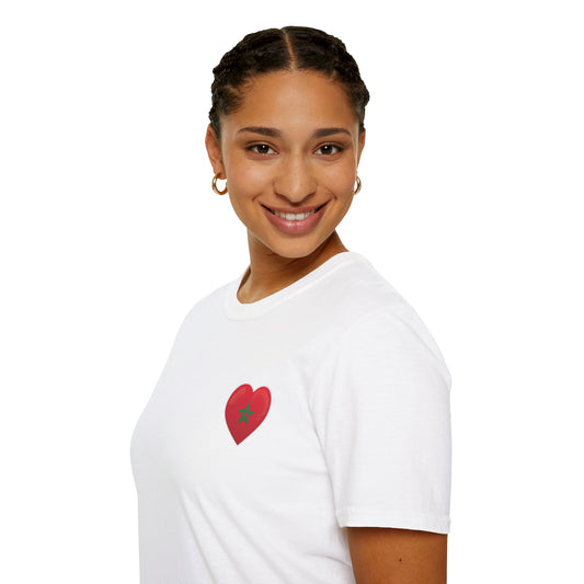 Heart Design Unisex Softstyle T-Shirt, Cute Gift for Couples, Valentine's Day, Casual Wear, Love Theme, Soft Cotton Tee