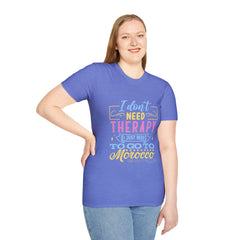 Morocco Therapy T-Shirt, Travel Tee, Unisex Graphic Shirt, Adventure Apparel, Wanderlust Gift, Vacation Reminder