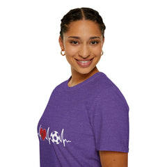 Soccer Heartbeat T-Shirt - Perfect for Sports Lovers, Gift for Soccer Fans,