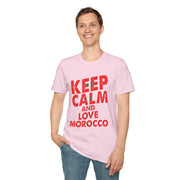 Keep Calm and Love Morocco Shirt, Unisex Softstyle T-Shirt, Gift for Travelers, Casual Wear, Souvenir, Ethnic Pride Wear