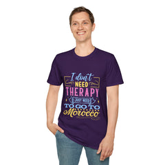 Morocco Therapy T-Shirt, Travel Tee, Unisex Graphic Shirt, Adventure Apparel, Wanderlust Gift, Vacation Reminder