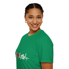 Soccer Heartbeat T-Shirt - Perfect for Sports Lovers, Gift for Soccer Fans,