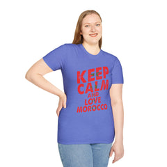 Keep Calm and Love Morocco Shirt, Unisex Softstyle T-Shirt, Gift for Travelers, Casual Wear, Souvenir, Ethnic Pride Wear