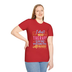 Morocco Therapy T-Shirt, Travel Tee, Unisex Graphic Shirt, Adventure Apparel, Wanderlust Gift, Vacation Reminder