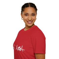 Soccer Heartbeat T-Shirt - Perfect for Sports Lovers, Gift for Soccer Fans,