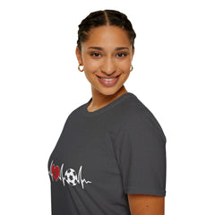 Soccer Heartbeat T-Shirt - Perfect for Sports Lovers, Gift for Soccer Fans,
