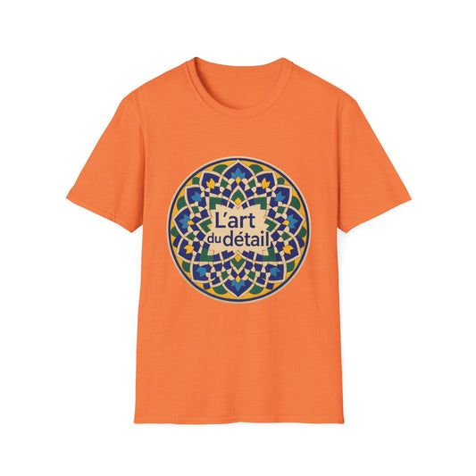 Artistic Detail Unisex T-Shirt, Mandala Tee, Boho Style Shirt, Relaxed Fit Top, Gift for Art Lovers, Casual Wear