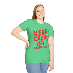 Keep Calm and Love Morocco Shirt, Unisex Softstyle T-Shirt, Gift for Travelers, Casual Wear, Souvenir, Ethnic Pride Wear