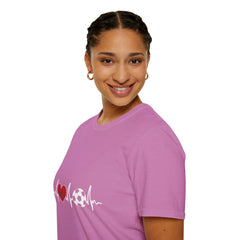 Soccer Heartbeat T-Shirt - Perfect for Sports Lovers, Gift for Soccer Fans,