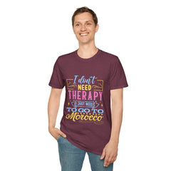 Morocco Therapy T-Shirt, Travel Tee, Unisex Graphic Shirt, Adventure Apparel, Wanderlust Gift, Vacation Reminder