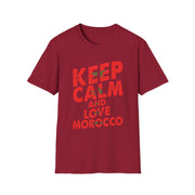 Keep Calm and Love Morocco Shirt, Unisex Softstyle T-Shirt, Gift for Travelers, Casual Wear, Souvenir, Ethnic Pride Wear