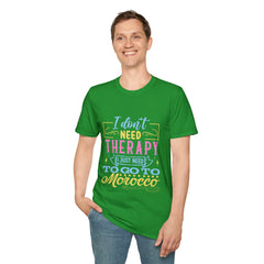 Morocco Therapy T-Shirt, Travel Tee, Unisex Graphic Shirt, Adventure Apparel, Wanderlust Gift, Vacation Reminder