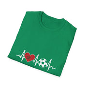 Soccer Heartbeat T-Shirt - Perfect for Sports Lovers, Gift for Soccer Fans,