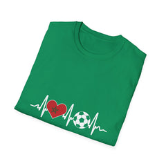 Soccer Heartbeat T-Shirt - Perfect for Sports Lovers, Gift for Soccer Fans,
