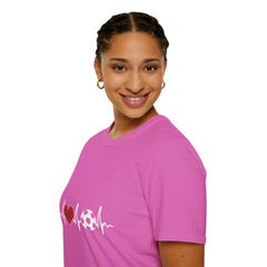 Soccer Heartbeat T-Shirt - Perfect for Sports Lovers, Gift for Soccer Fans,