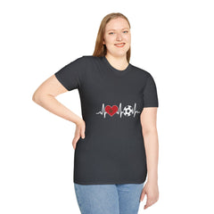 Soccer Heartbeat T-Shirt - Perfect for Sports Lovers, Gift for Soccer Fans,