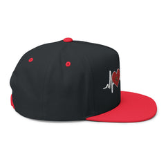Heartbeat Soccer Flat Bill Cap | Sports Fan Hat, Embroidered Cap, Gift for Soccer Lovers, Unique Sports Hat, Outdoor Cap